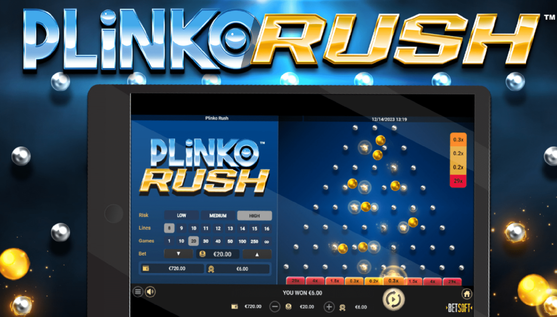 Betsoft Gaming Expands Portfolio with Exciting Addition: Plinko Rush!